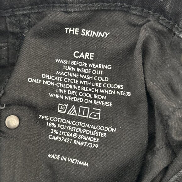 Evening Glam Ann Taylor Jeans 8 Skinny Black Sparkle Beaded Side Stripe Stretch - Picture 5 of 15